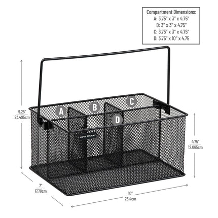 Mind Reader MESHBASKET-BLK Mesh Basket Storage, Metal, Black