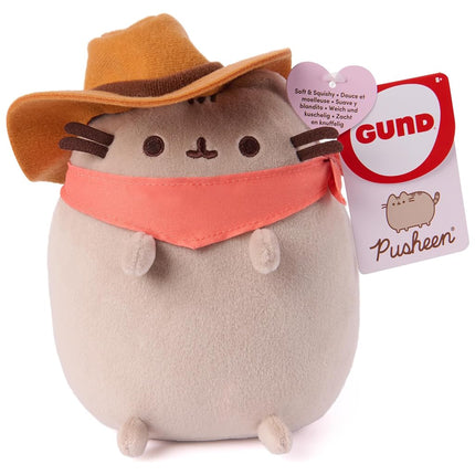 GUND Pusheen Cowboy Squisheen 6-Inch Squishy Plush Toy; Ages 8+