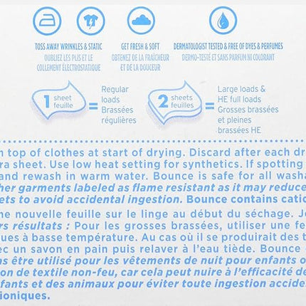 Bounce Fabric Softener Dryer Sheets, Free & Gentle, 160 Count - Packaging May Vary