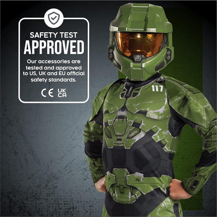 Disguise Official Halo Master Chief Costume Kids, Master Chief Armour Infinite Childrens Halo Costume for Boys Fancy Dress Up Outfit World Book Day Week Birthday Medium