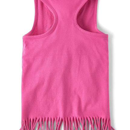 The Children's Place Girls' Graphic Fringe Tank Tops, Sugarcandy 4-Pack, X-Small