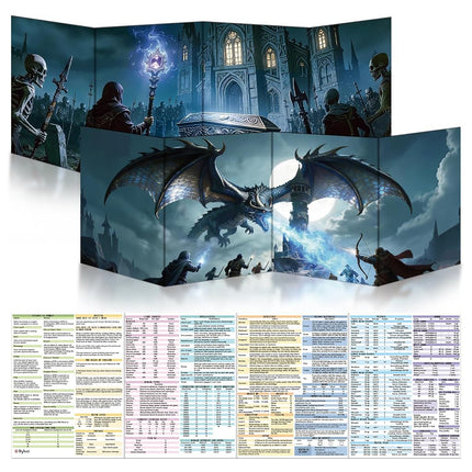 Byhoo DM Screen 4 PCS with Immersive Monstrous Lor
