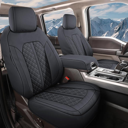 Truckiipa Custom for Dodge Ram 1500 Leather Seat Covers Full Set Waterproof Truck Seat Cushion Protector Fit for 2009-2018 Dodge Ram 1500, 2010-2023 Ram 2500 3500 Crew Mega Cab, Full Set, Black