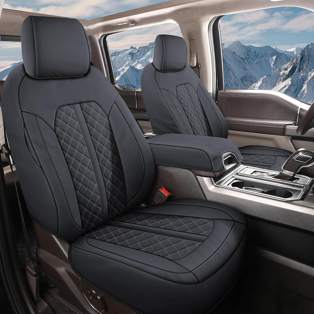 Truckiipa Custom for Dodge Ram 1500 Leather Seat Covers Full Set Waterproof Truck Seat Cushion Protector Fit for 2009-2018 Dodge Ram 1500, 2010-2023 Ram 2500 3500 Crew Mega Cab, Full Set, Black