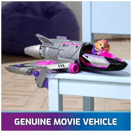 La Patrulla Canina: La Superpelícula, Jet de rescate transformable con figura de acción de Skye Supercachorros, luces y sonidos, juguetes para niños y niñas de 3 años en adelante