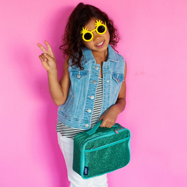 Wildkin Lunch Box Bag for Kids – Lightweight, Reusable & Insulated for Hot or Cold Snacks – Ideal for School & Travel - Blue Glitter
