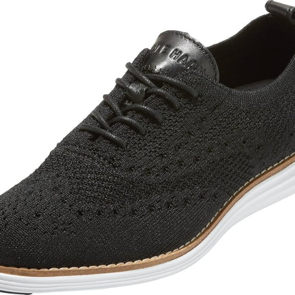 Cole Haan Women's Original Grand Stitchlite Wingtip Oxford, Black Knitted Look White, 7 UK