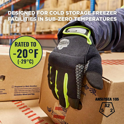 Ergodyne ProFlex 850 Insulated Freezer Gloves, Grip Palm, Touch Screen Capable, Cold Storage Work
