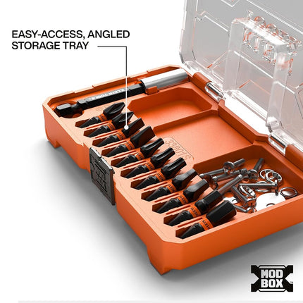 Klein Tools 33801S Impact Driver Bit Set, 12-Piece, S2 Steel, MODbox Compatible Storage Case, Magnetic Bit Holder, Professional Driver Bits