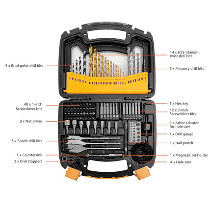 Amazon Basics Drill and Driver Multi-Bit Set, 100 Count