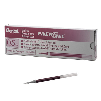 Pentel Refill Ink for EnerGel Pen Needle Tip, Fine, 12 Pack, 0.5mm, Pink (LRN5-P)