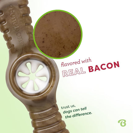 Benebone Pawplexer Interactive Treat Dispensing Tough Dog Puzzle Chew Toy, Made in USA, Medium, Real Bacon Flavor