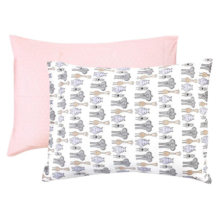 Funda de almohada de algodón Hudson Baby unisex para bebés y niños pequeños, Safari Rosa, Talla única
