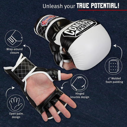 Combat Sports Max Strike MMA Training Gloves (Blue, Regular)