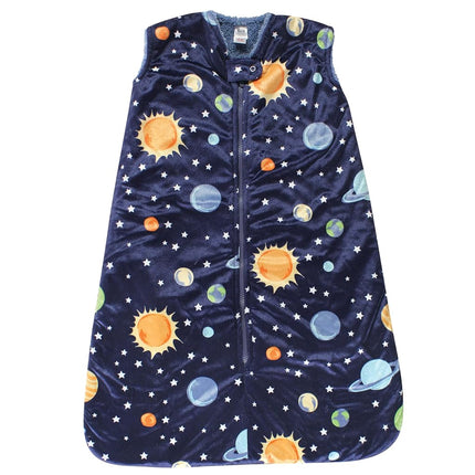 Gigoteuse, sac de couchage et couverture en vison avec intérieur sherpa pour bébés, motif système solaire, 18-24 mois, de Hudson Baby
