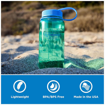 Nalgene Sustain Tritan BPA-Free Water Bottle Made with Material Derived from 50% Plastic Waste, 16 OZ, Wide Mouth, Butter
