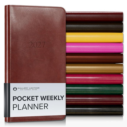 Gallery Leather Pocket Weekly Planner 2026-2027 Ac