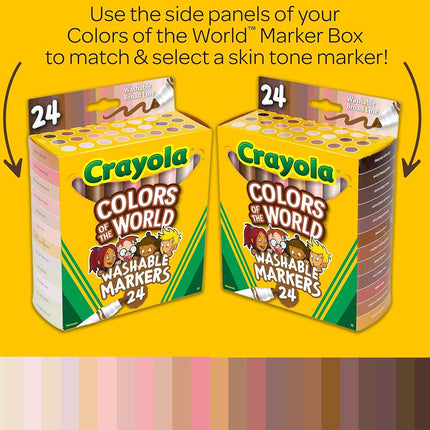 Crayola Colors of The World Markers 24 Pack, Skin Tone Markers, 24