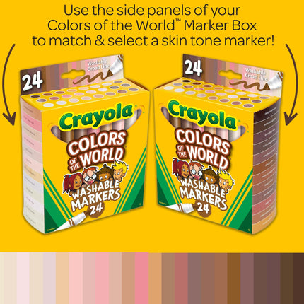 Crayola Colors of The World Markers 24 Pack, Skin Tone Markers, 24