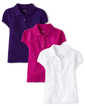 The Children's Place Girls Short Sleeve Ruffle Piq