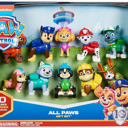 Paw Patrol, 10th Anniversary, All Paws On Deck Toy Figures Gift Pack with 10 Collectible Action Figures, Kids' Toys for Ages 3 and up