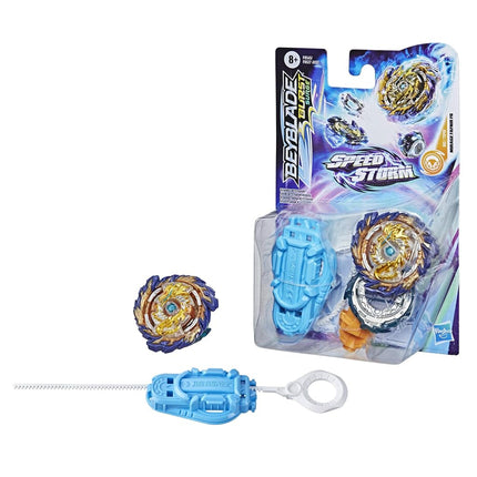 Beyblade Hasbro Burst Surge: Speedstorm Starter Pack Mirage Fafnir F6 con lanzador, dorado, pequeño