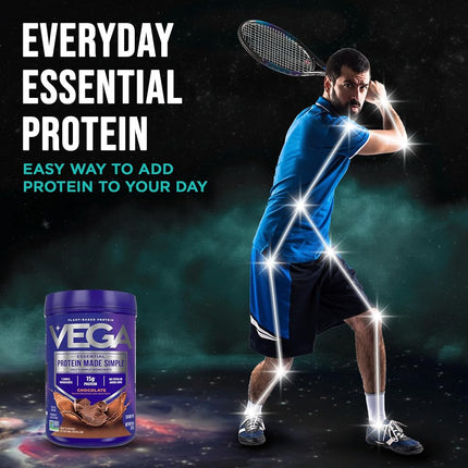 Vega Protein Made Simple, Dark Chocolate, Stevia Free Vegan Plant Based Protein Powder, Healthy, Gluten Free, Pea Protein for Women and Men, 9.6 Ounces (10 Servings) (VEG00151)