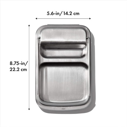 OXO Spoon Rest with Lid Holder Silver 3x4x1in