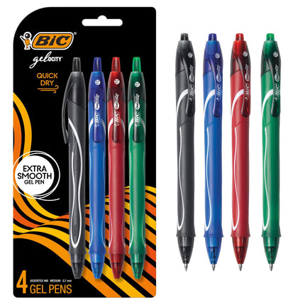 BIC Gel-ocity Quick Dry Retractable Gel Pen, Mediu