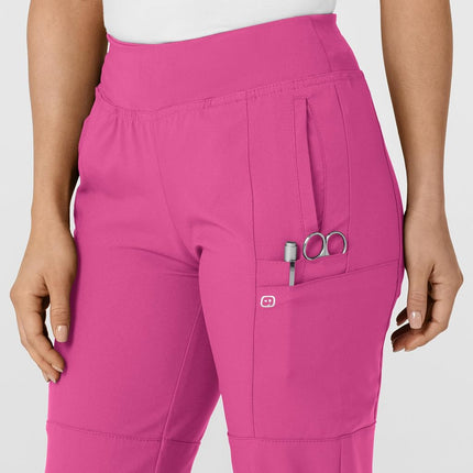 WonderWink Women's Comfort Waist Cargo Jogger Pant, Hot Pink, Medium