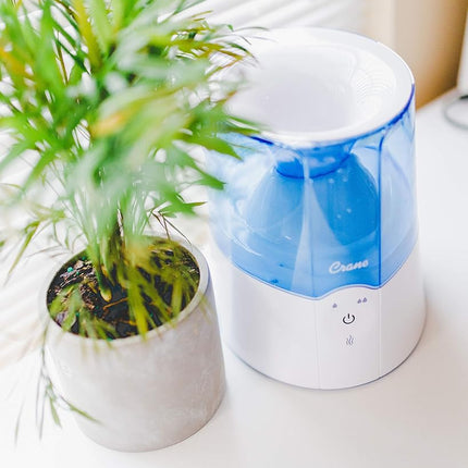 Crane USA Personal Steam Inhaler & Warm Mist Humidifier, Blue and White