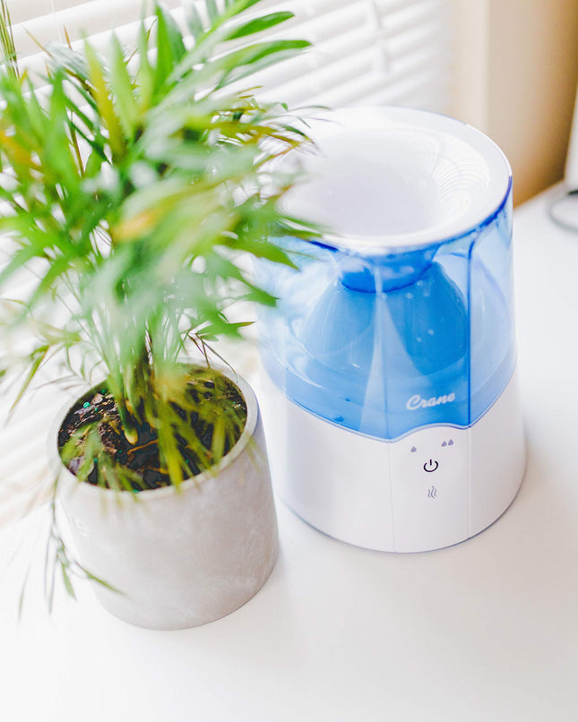 Inhalateur personnel à vapeur et humidificateur à brume chaude Crane USA, bleu et blanc