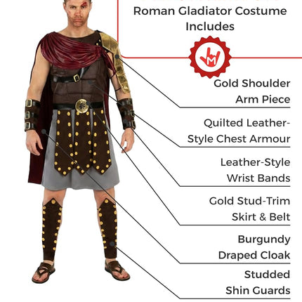 Morph Gladiator Costume, Halloween Costumes for Men, L