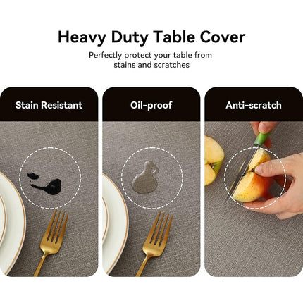 Romanstile Waterproof Vinyl Tablecloth Rectangle, 54 x 54 Inch, Light Grey