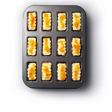 MasterClass Master Class Non-Stick Twelve Hole Mini Loaf Tin, Steel, Grey, 27 x 35.5cm