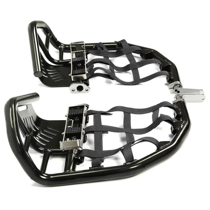 ALMULOO Nerf Bars Foot Pegs with Heel Guard, Compatible with 1999-2024 Honda 400EX 400X (Black Nerfs & Black Nets)