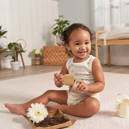 Gerber Baby Boys Multi-Pack Sleeveless Onesies Bodysuit, Ivory Safari, 0-3 Months