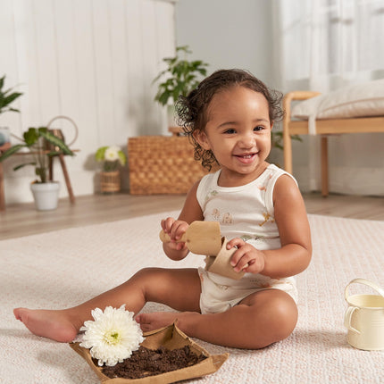 Gerber Baby Boys Multi-Pack Sleeveless Onesies Bodysuit, Ivory Safari, 18 Months