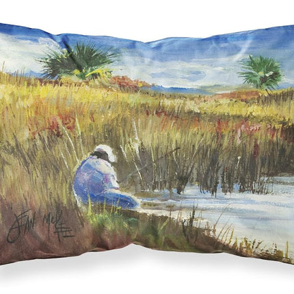 Caroline's Treasures JMK1125PILLOWCASE Pescador en la Orilla Funda de Almohada de Tela Estándar, Estándar, Multicolor