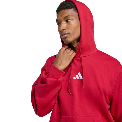 adidas mens Essentials Feelcozy Fleece Hoodie, Maroon/White, S