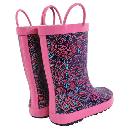 Hudson Baby Unisex-Child Rain Boot, Paisley Punch, 6 Toddler
