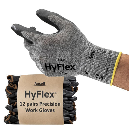 Ansell HyFlex 11-801 Professional Work Gloves, Abr