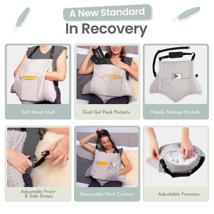 MOYOAMA 3 Pcs Hysterectomy Pillow Set - Incl 2 Gel Packs for Soothing Relief - Hysterectomy Recovery Must Haves After C Section,Post Surgery Pillow,Abdominal Surgery Recovery Pillow,Hysterectomy Gifts