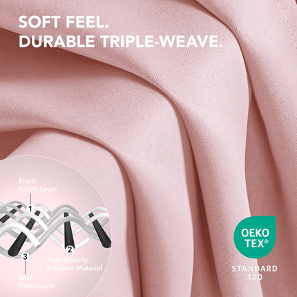 Cortinas de guardería Deconovo de 54 pulgadas de largo, cortinas opacas, cortinas térmicas aislantes para dormitorio de niñas (rosa coral, 52x54 pulgadas, 2 paneles)