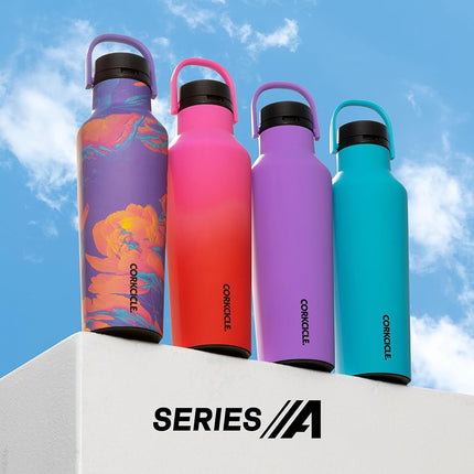 Corkcicle Sport Canteen Insulated Tumbler, Sun-Soaked Pink, 20 oz – Reusable Water Bottle Keeps Beverages Cold for 25 Hours & Hot 12 Hours – Cupholder Friendly Tumbler with Screw-On Cap