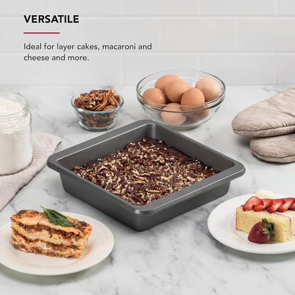 KitchenAid 9in Nonstick Aluminized Steel Square Cake Pan, Contour Silver