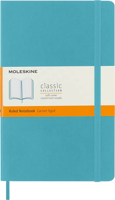 Moleskine Classic Soft Cover Ruled Notebook, Reef 