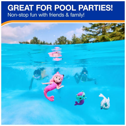 SwimWays Gabby's Dollhouse Dive Characters 3-Pack, Swimming Pool Accessories & Kids Pool Toys, Pool Party Supplies & Water Toys for Kids Aged 5 & Up