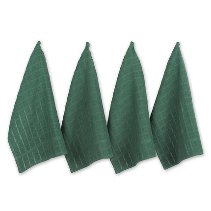 DII Windowpane Dishtowel Set, Cotton, Dark Green S