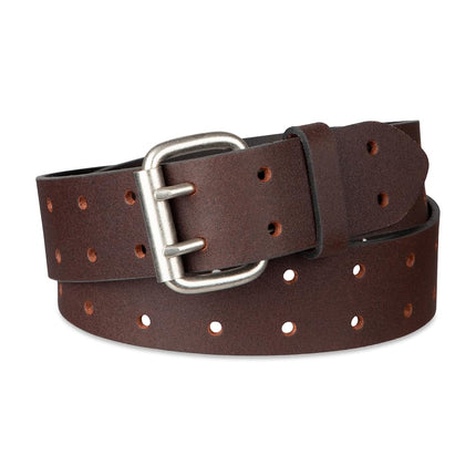 Dickies Men's Double Prong Fully Adjustable Leather Belt, Brown, 30